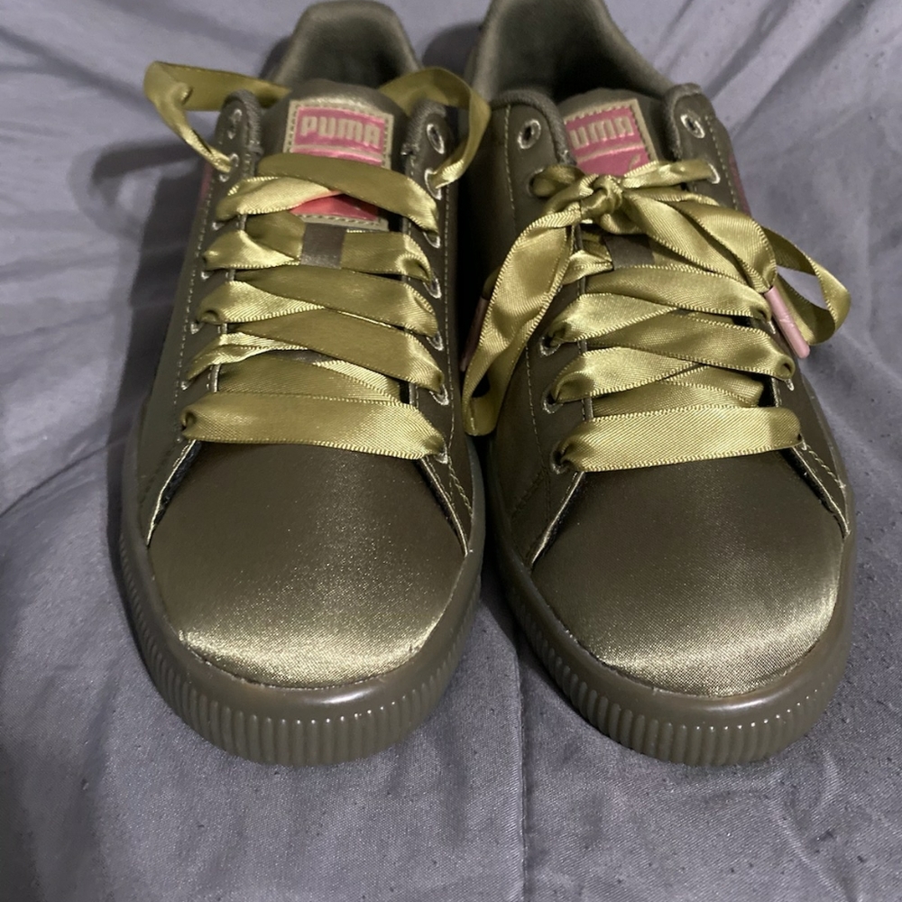 Olive Green Satin Puma
